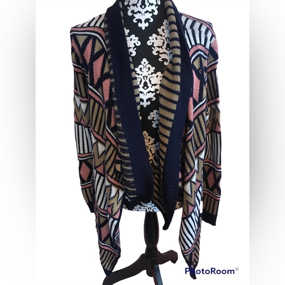 Multi knit cardigan patch oversized - Picture 2 of 5